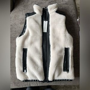 Reversible leather & Sherpa vest